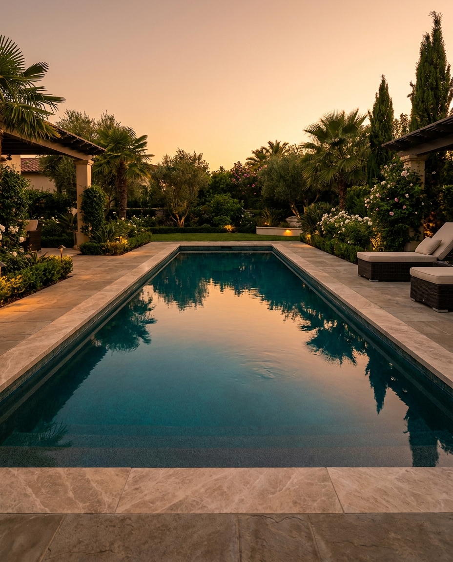 Custom website design mockup for a luxury pool builder